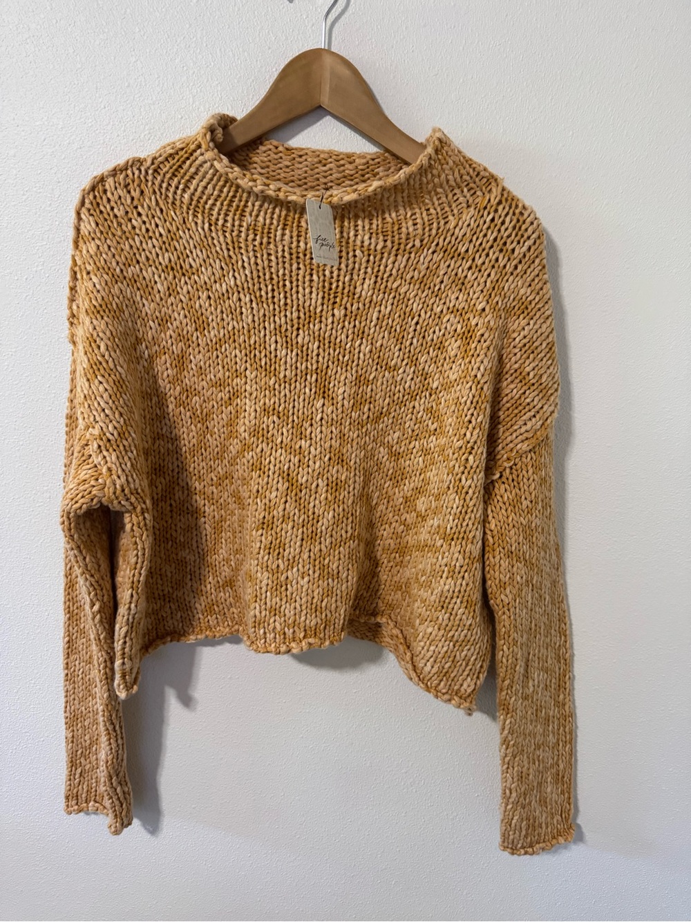 Free People Opal Roll Neck Sweater Sweet Potato Orange Relaxed Boxy NWT-Medium - Picture 2 of 12